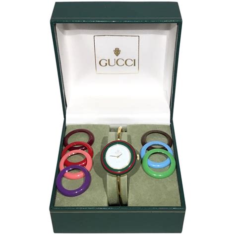 bezel gucci vintage watch|vintage Gucci watch interchangeable bezels.